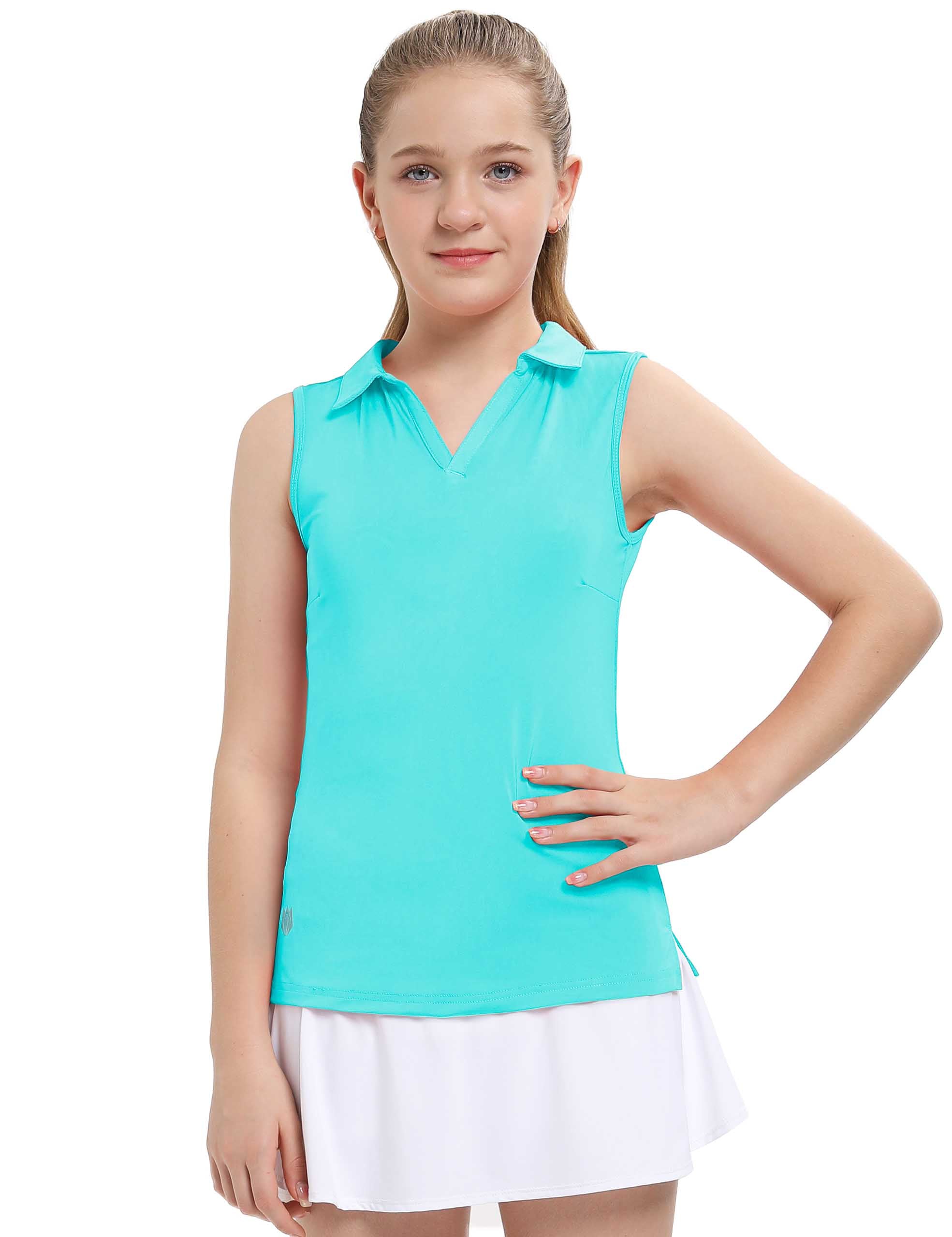 Girls Polo Shirts Sleeveless Tank Top