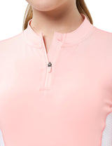 Langarm-Shirts für Mädchen mit Daumenloch, Reit-Shirts, halber Reißverschluss, UPF50+, schnell trocknend 