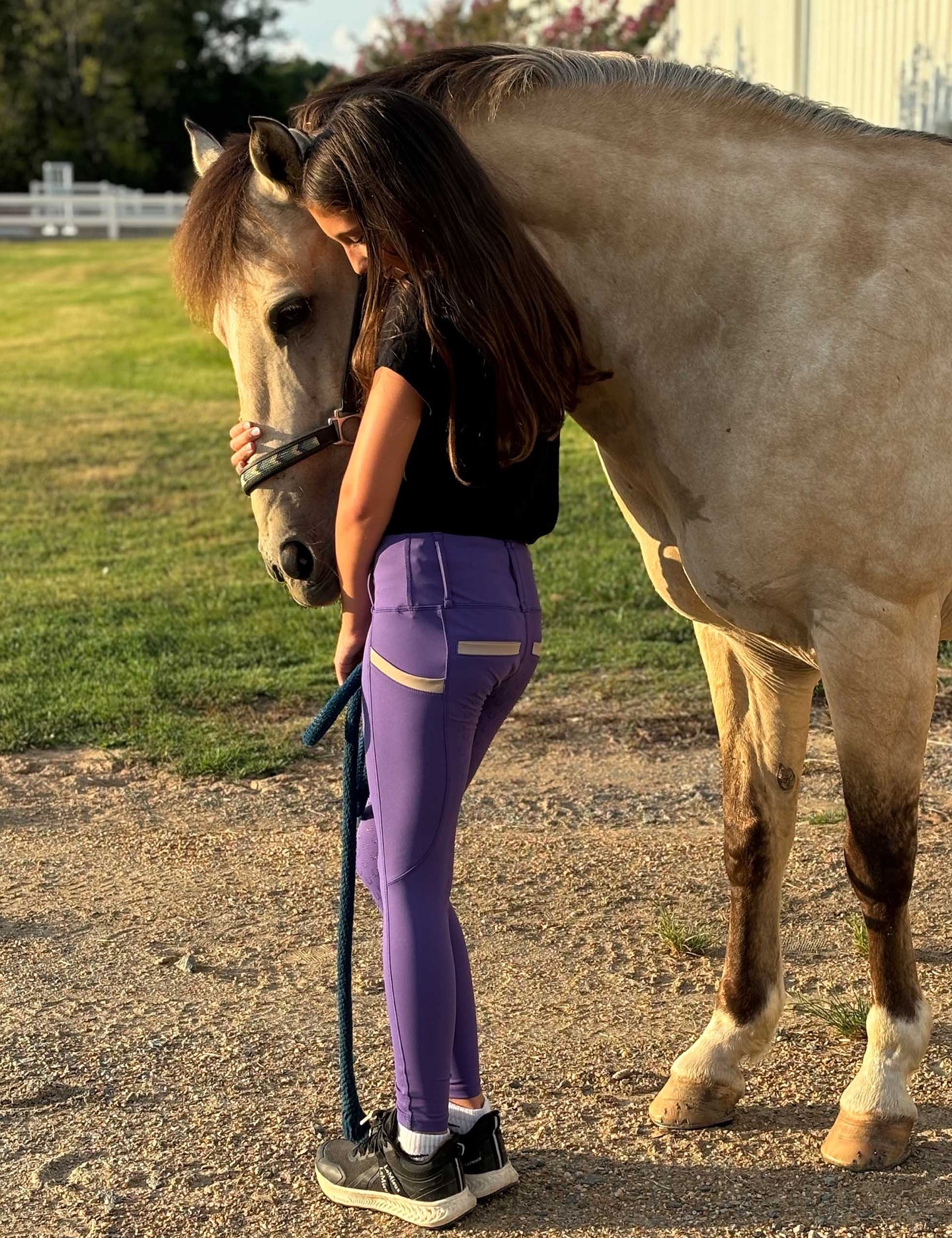 Girls Full Seat Breeches High Waist Zip Pockets