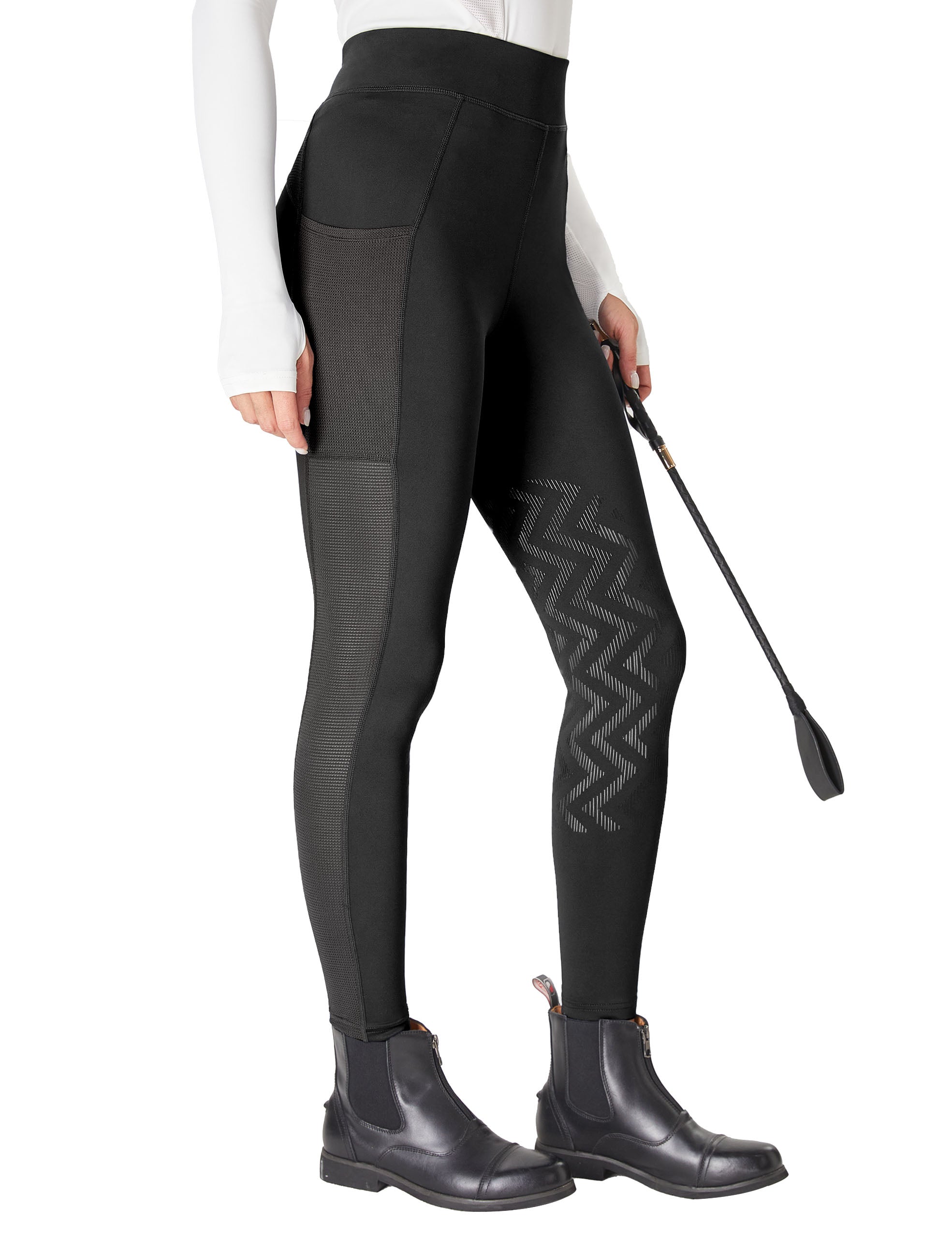 Women Knee Patch Breeches with Mesh