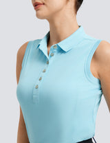 Women Tank Top Polo Collar