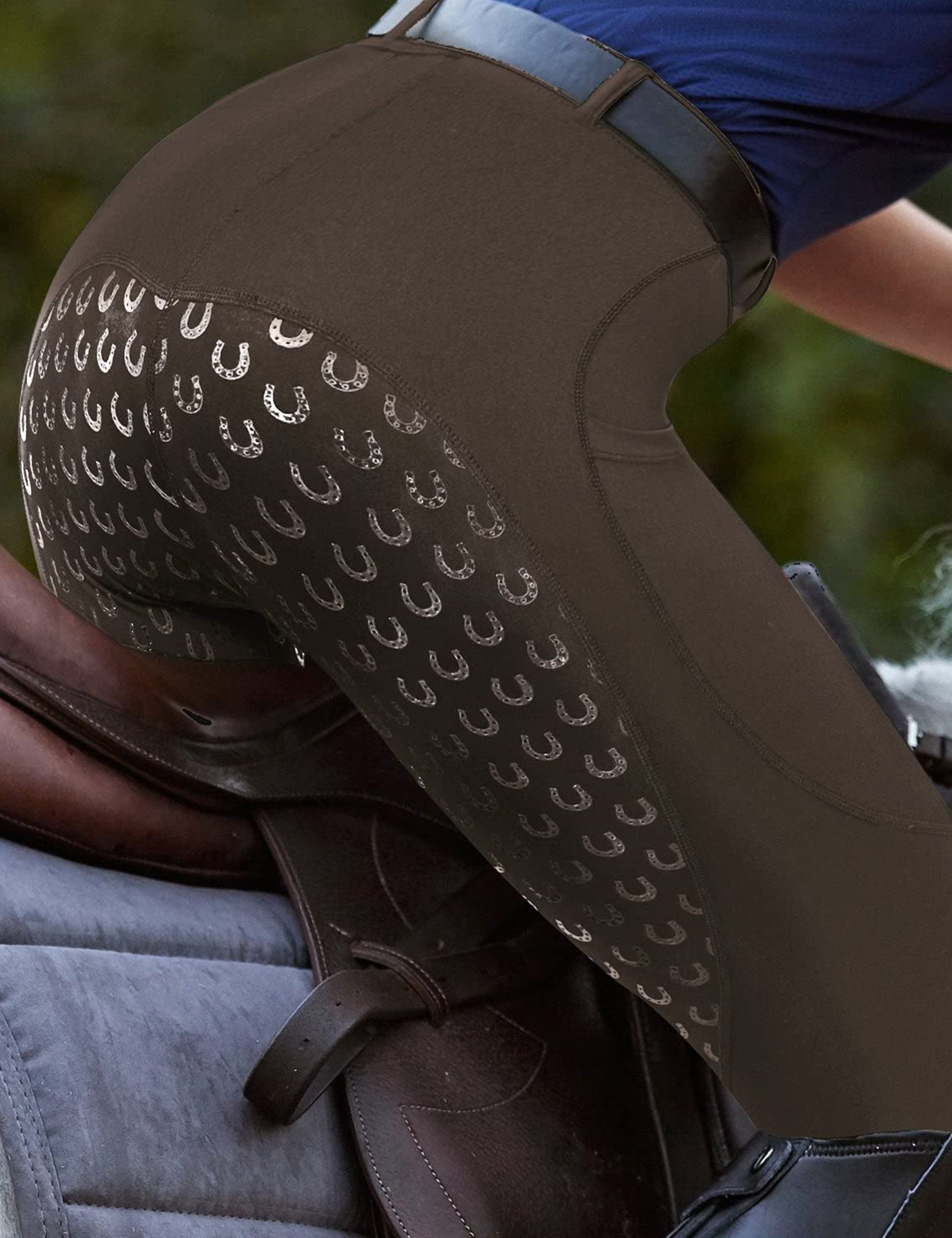 Mallas de equitación con asiento completo para mujer, mallas ecuestres con agarre de silicona activo