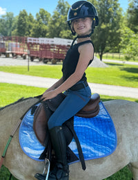 Vollbesatz-Reitstrumpfhose für Mädchen, hohe Taille, Reithose, Silikon-Grip 