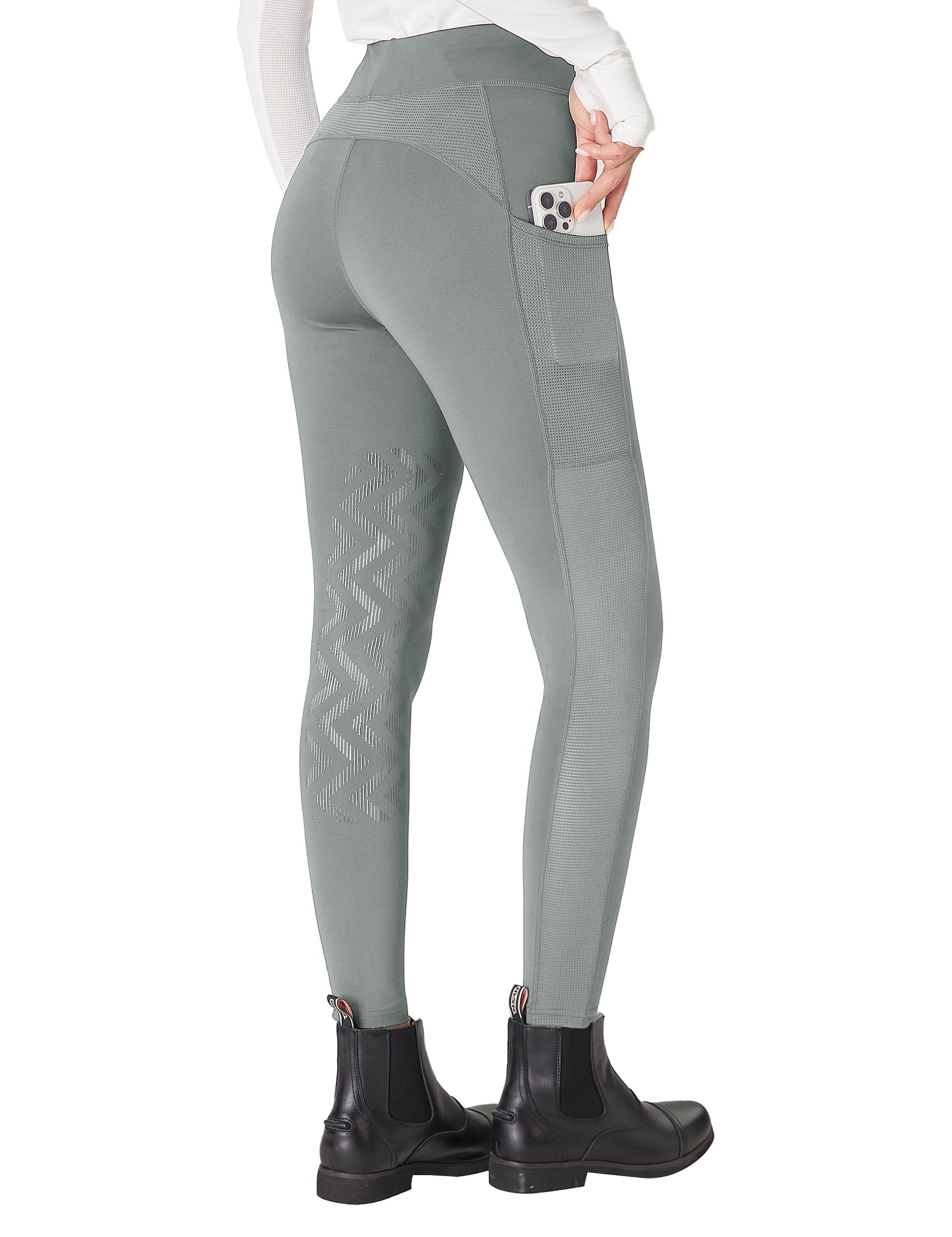 Women Knee Patch Breeches with Mesh