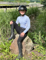 Camisas de manga larga para niñas con orificio para el pulgar Camisas para montar a caballo con media cremallera UPF50+ de secado rápido 