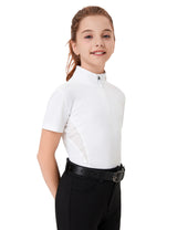 Girls T-shirts with Mesh Zip Collar